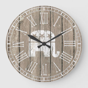 Weathered Look Republican GOP Symbol Große Wanduhr