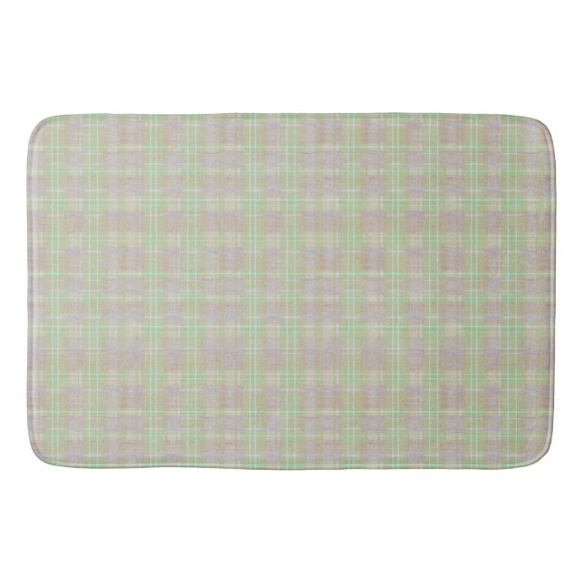 Weathered Neutral Sage Plaid Badematte (Vorderseite)