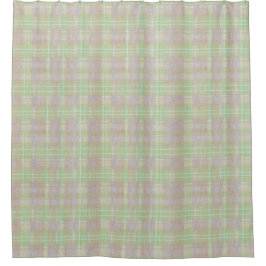 Weathered Neutral Sage Plaid Duschvorhang