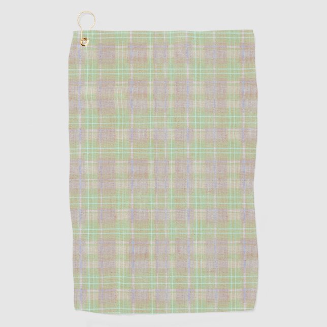 Weathered Neutral Sage Plaid Golfhandtuch (Vorderseite)