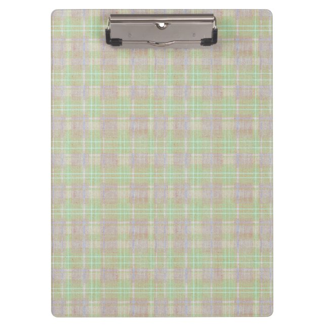 Weathered Neutral Sage Plaid Klemmbrett (Vorderseite)