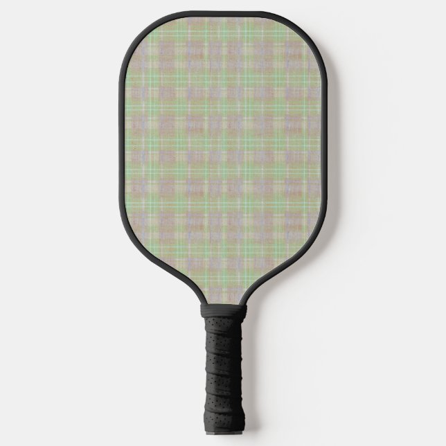 Weathered Neutral Sage Plaid Pickleball Schläger (Vorderseite)