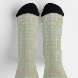 Weathered Neutral Sage Plaid Socken