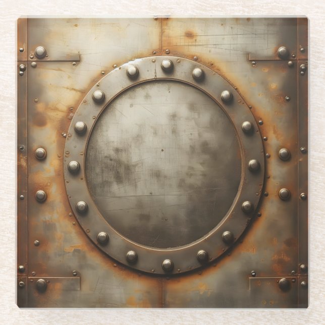 weathered steel, metal look  glasuntersetzer (Vorderseite)