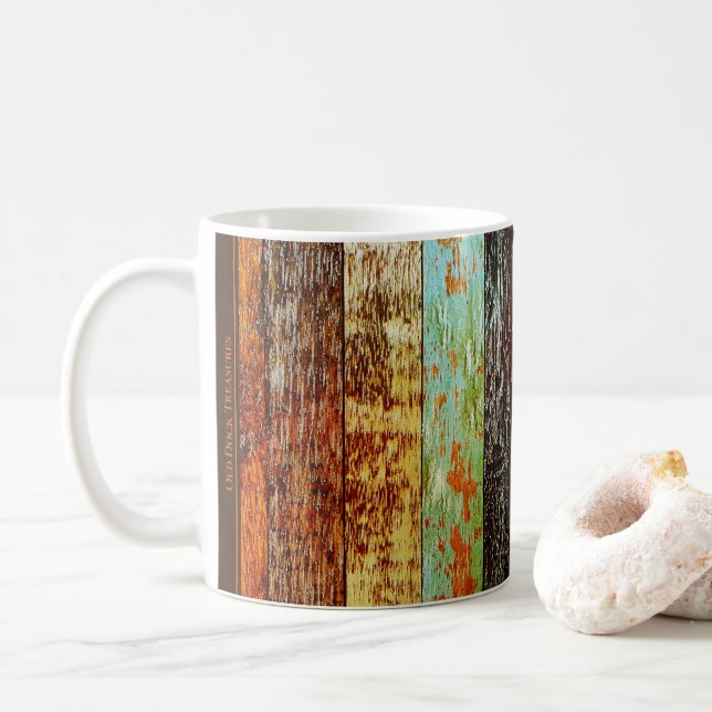 Weathered Wood Style Mug Kaffeetasse (Mit Donut)