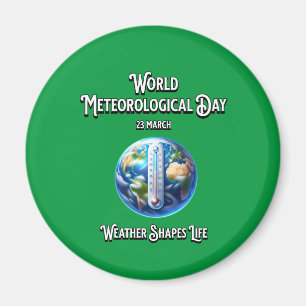 Weathr formt das Leben. Weltmeteorologischer Tag. Magnet