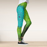 Weave Mandala Blue und Green Leggings<br><div class="desc">Diese trendige Mandala ist grün und blau in einem Fliesenmuster und einem Gewebt-Thread-Stil. Psychedelische Visuals für den modernen Hippie oder für alle,  die Lieben groovy Farben.</div>