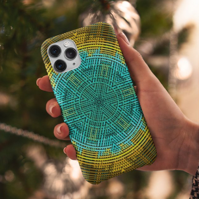 Weave Mandala Blue und Yellow Case-Mate iPhone Hülle (Von Creator hochgeladen)