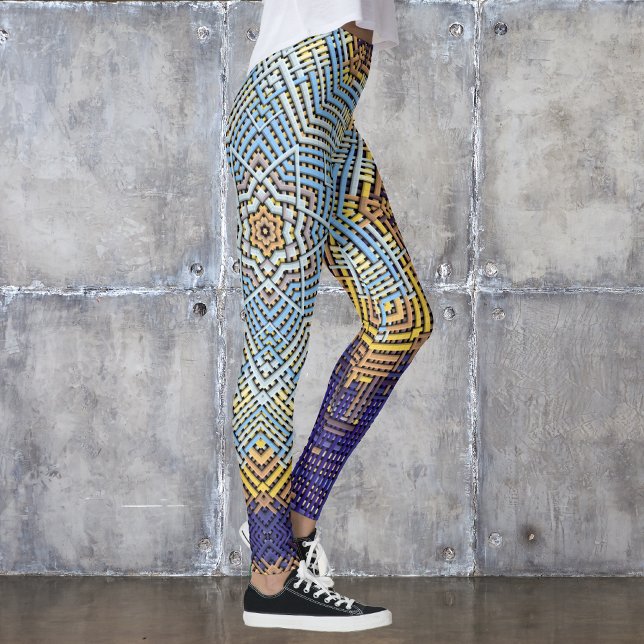 Weave Mandala Blue und Yellow Leggings (Von Creator hochgeladen)