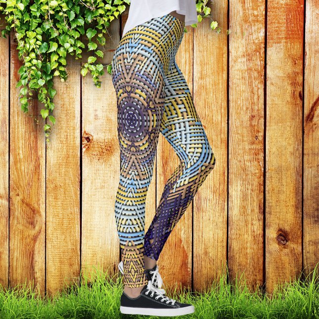 Weave Mandala Blue und Yellow Leggings (Von Creator hochgeladen)