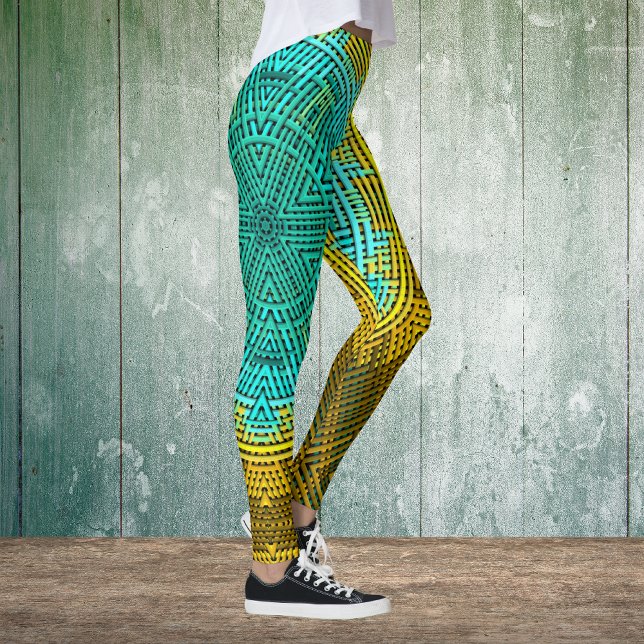 Weave Mandala Blue und Yellow Leggings (Von Creator hochgeladen)