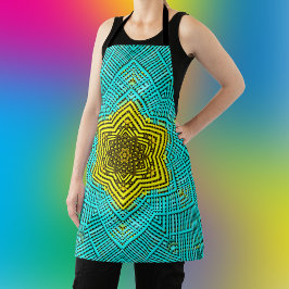 Weave Mandala Blue und Yellow Schürze