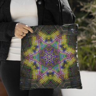 Weave Mandala Gelb Rosa und Grün