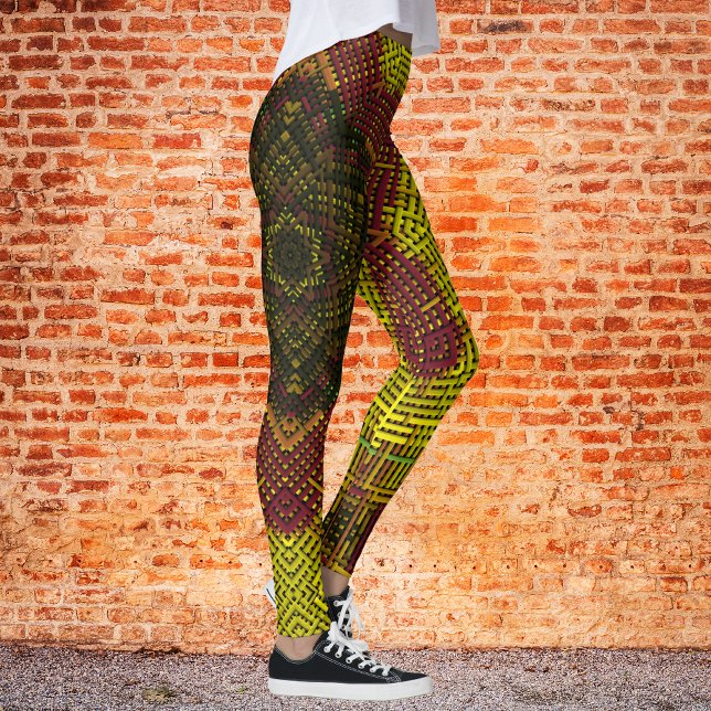 Weave Mandala Gelb und Orange Leggings (Von Creator hochgeladen)
