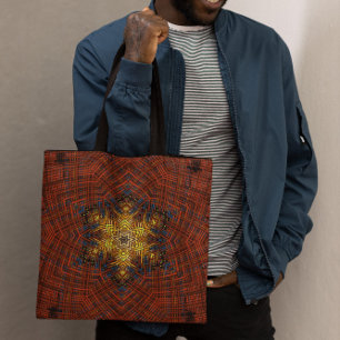 Weave Mandala Orange Gelb und Blau