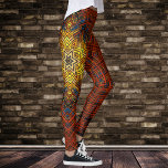 Weave Mandala Orange Gelb und Blau Leggings<br><div class="desc">Diese trendige Mandala ist in Orange,  Gelb und Blau gehalten und weist einen Korbflechtstil auf. Psychedelische Visuals für den modernen Hippie oder für alle,  die Lieben groovy Farben.</div>
