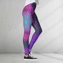 Weave Mandala Pink Lila und blau Leggings