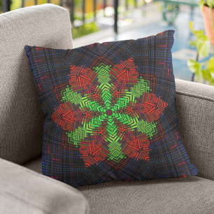 Weave Mandala Red Green und Blue Kissen