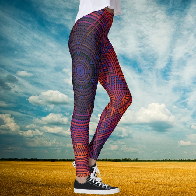 Weave Mandala Red Orange und Lila Leggings (Von Creator hochgeladen)