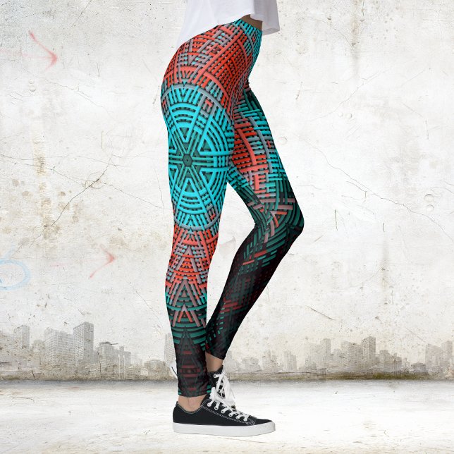 Weave Mandala Red und Blue Leggings (Von Creator hochgeladen)