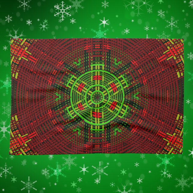 Weave Mandala Red und Green Geschirrtuch (Von Creator hochgeladen)
