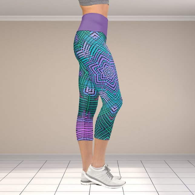 Weave Mandala Rosa und Blau Capri Leggings (Von Creator hochgeladen)