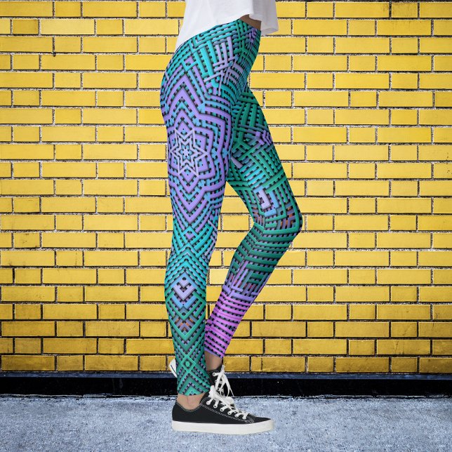 Weave Mandala Rosa und Blau Leggings (Von Creator hochgeladen)