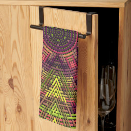 Weave Mandala Yellow Pink und Lila Geschirrtuch