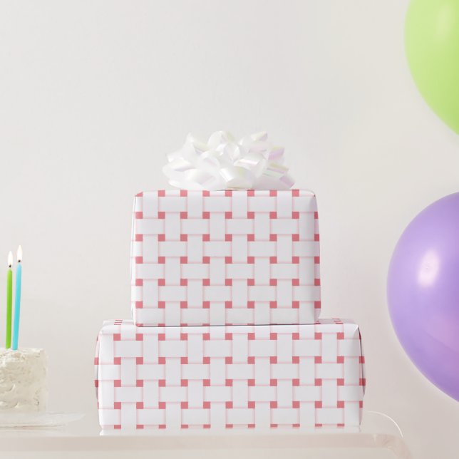 Weave Muster auf Rose rosa, benutzerdefinierbar Geschenkpapier (Partygeschenke)
