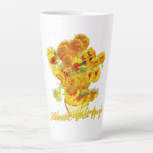 Weave Muster der Sonnenblumen von Vincent van Gogh Milchtasse