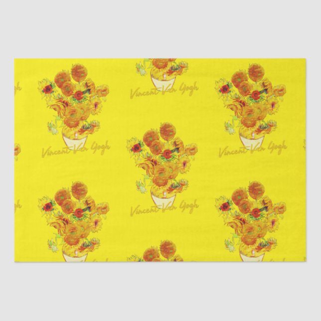 Weave Muster der Sonnenblumen von Vincent van Gogh Seidenpapier (Vorderseite)