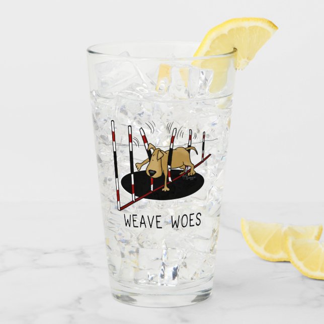 Weave Woes - Agility lustig steckte Hundeschuhe Glas (Rückseite Ice)