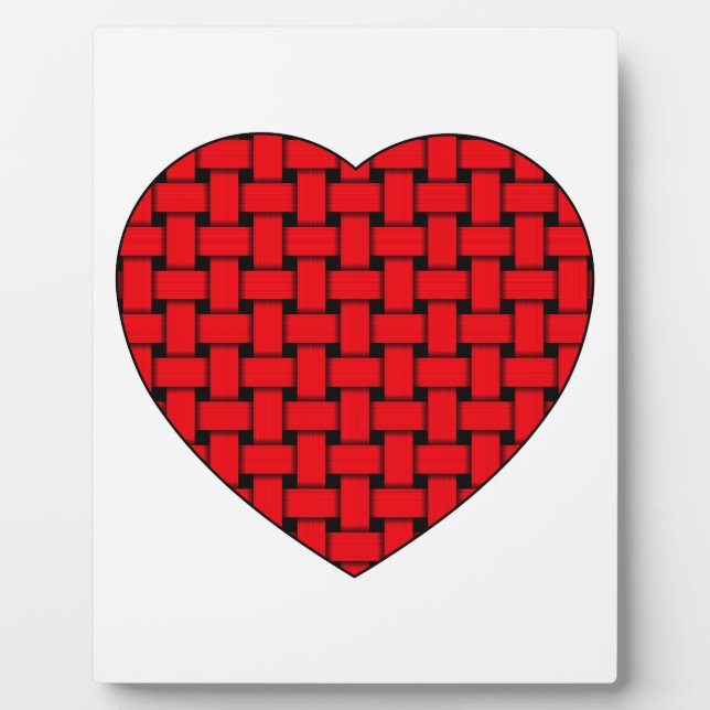 Weaved Red Heart Fotoplatte (Vorderseite)