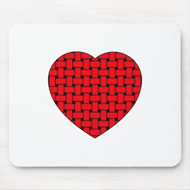 Weaved Red Heart Mousepad (Vorne)