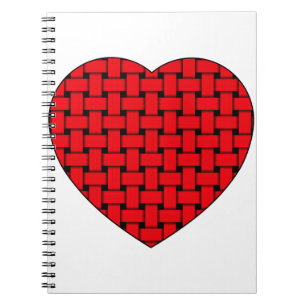 Weaved Red Heart Notizblock