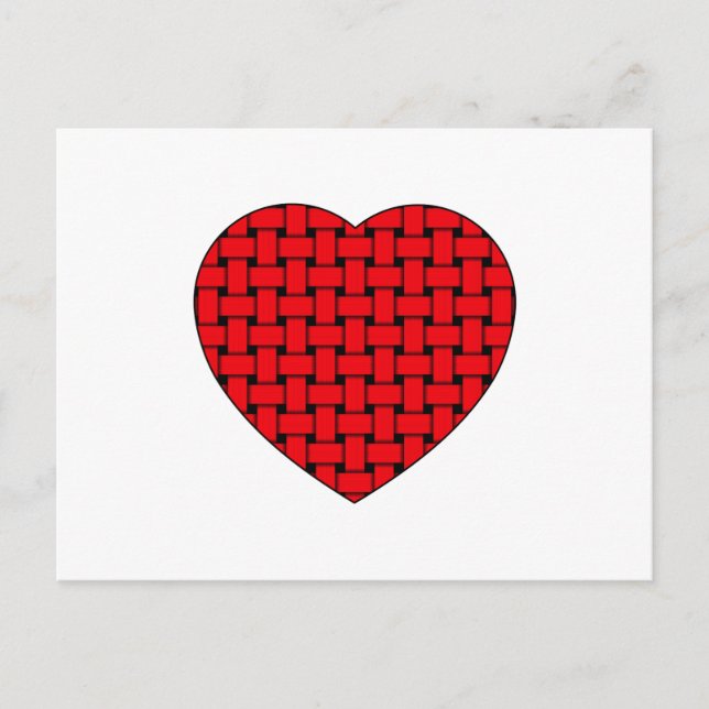 Weaved Red Heart Postkarte (Vorderseite)