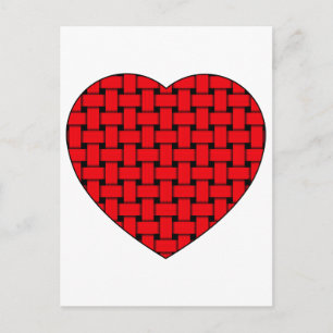 Weaved Red Heart Postkarte
