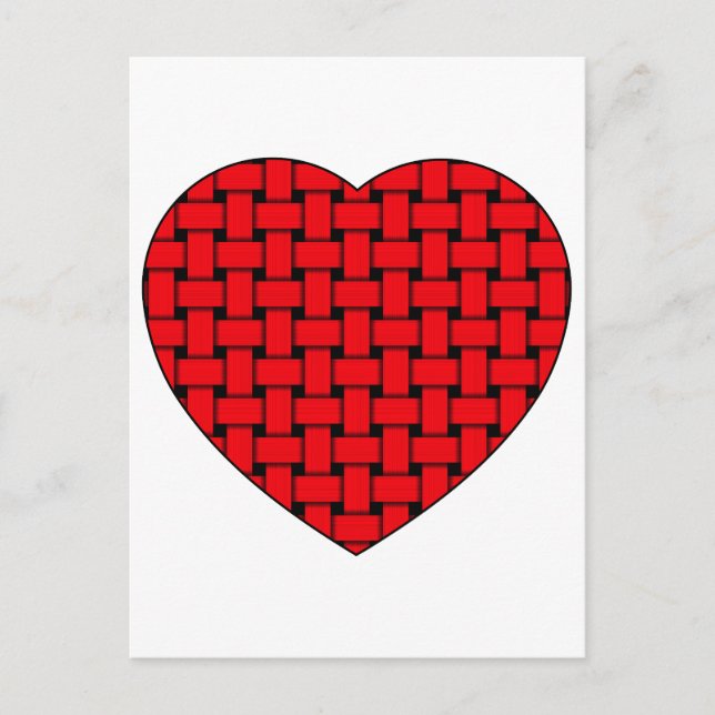 Weaved Red Heart Postkarte (Vorderseite)