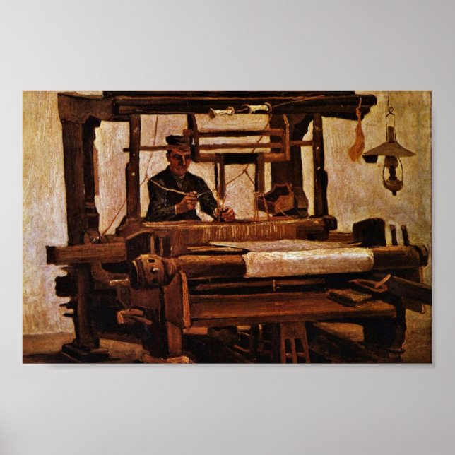 Weaver am Loom von Vincent Van Gogh Poster (Vorne)