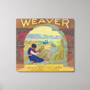 Weaver Orange LabelPiru, CA Leinwanddruck