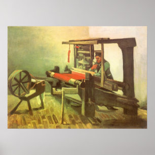 Weaver vor Links Spinnrad Vincent van Gogh Poster