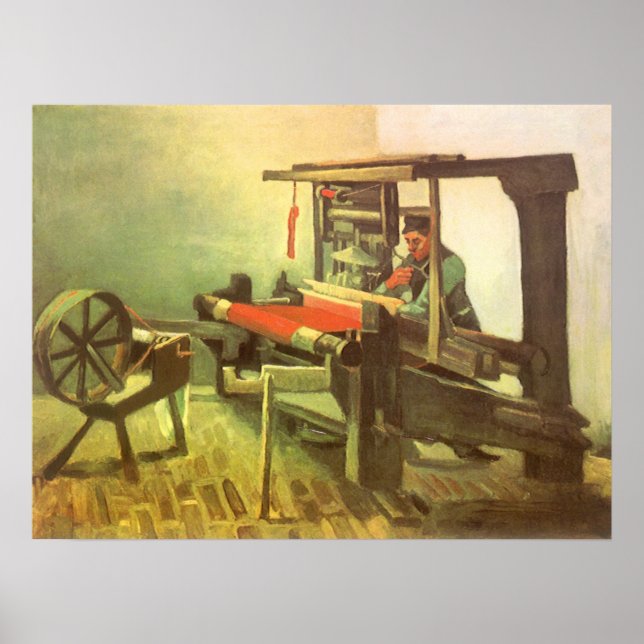 Weaver vor Links Spinnrad Vincent van Gogh Poster (Vorne)