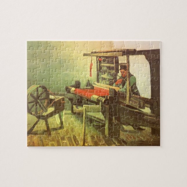 Weaver vor Links Spinnrad Vincent van Gogh Puzzle (Horizontal)