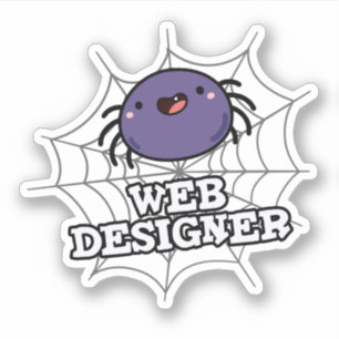 Web Designer Funny Spider Puff Aufkleber