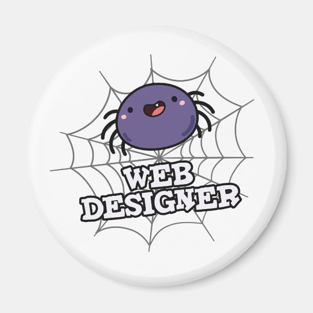 Web Designer Funny Spider Puff Magnet (Vorne)
