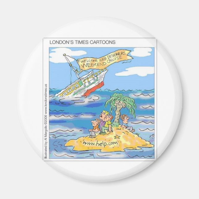 Web-Designer Terror Kreuzfahrt Schiff Funny Gesche Magnet (Vorne)