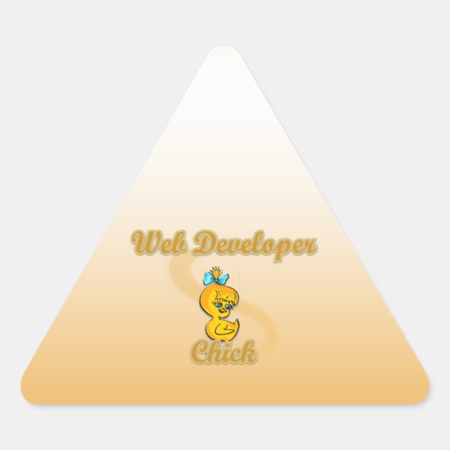 Web Developer Chick Dreieckiger Aufkleber (Vorderseite)