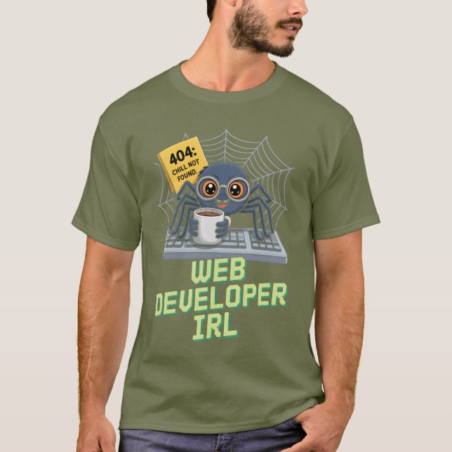 Web Developer IRL – 404 Chill Not Found T-Shirt (Vorderseite)