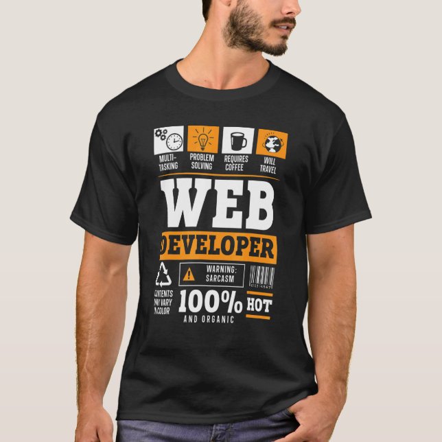 Web Developer IT Guy Computer Website Development  T-Shirt (Vorderseite)
