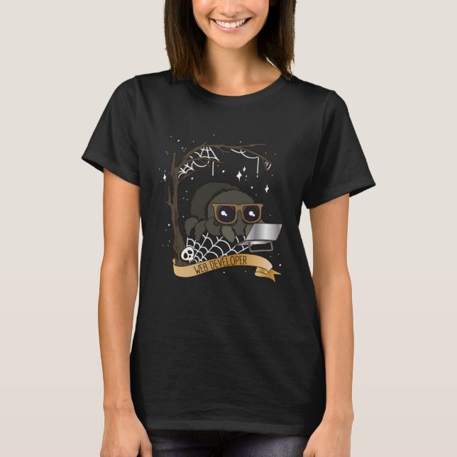 Web Developer Spider Front End Developer Webdesign T-Shirt (Vorderseite)